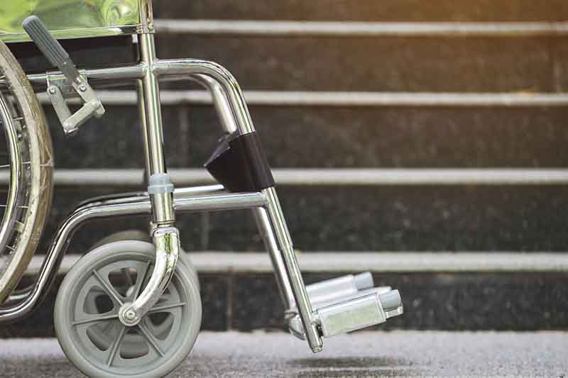 Detail of a used wheelchair